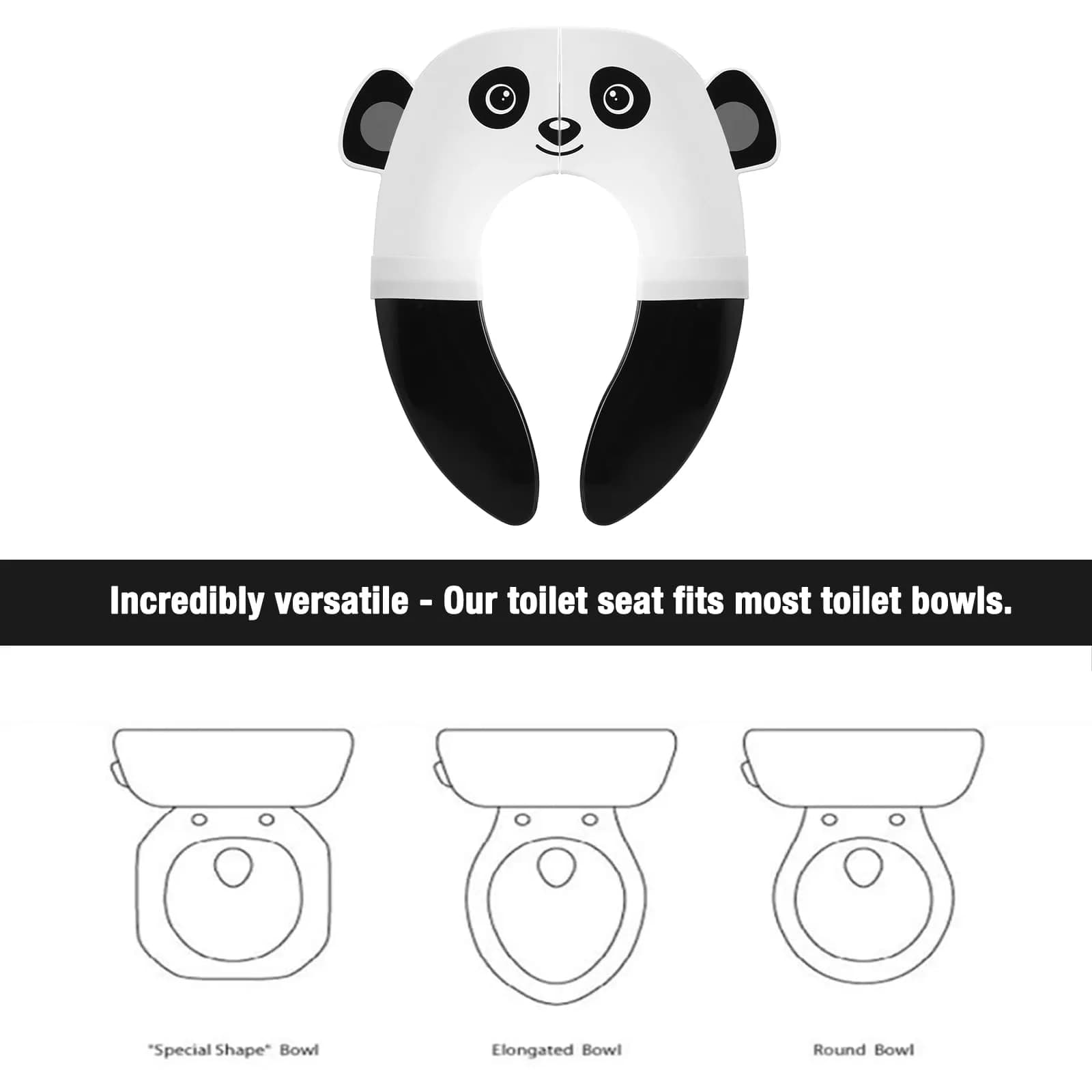 PandaEar Folding Travel Toilet Seat Cover for Toddlers | 2.5cm (1 inch) Height | Fun Frog Design - view 2