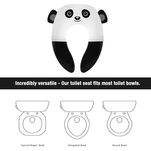 PandaEar Folding Travel Toilet Seat Cover for Toddlers | 2.5cm (1 inch) Height | Fun Frog Design thumbnail 2