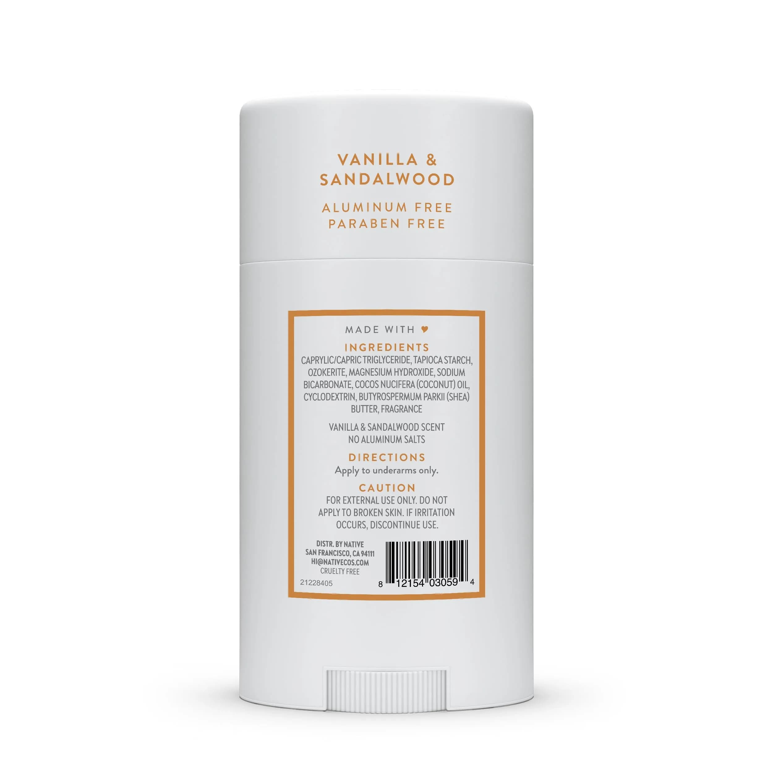 Native Vanilla & Sandalwood Natural Deodorant Stick 77g (2.65oz) | 72-Hour Odor Control - view 9