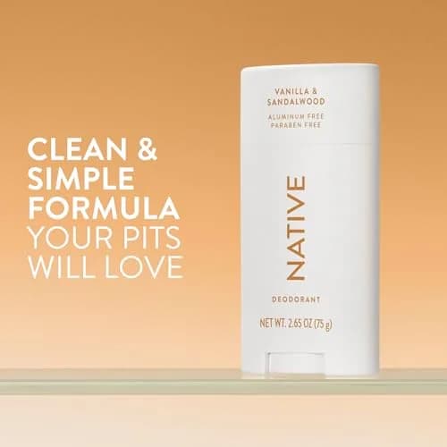 Native Vanilla & Sandalwood Natural Deodorant Stick 77g (2.65oz) | 72-Hour Odor Control thumbnail 2