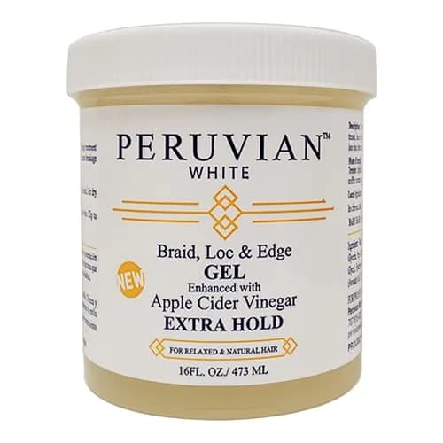 Peruvian white Braid, Loc, and Edge Gel EXTRA HOLD 16 oz | Anti-Frizz, No Flaking, Apple Cider Vinegar thumbnail 1