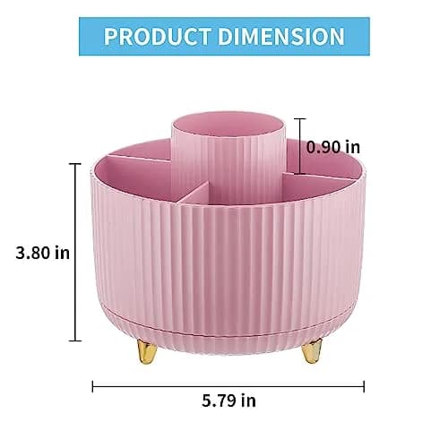 Marbrasse 360 Rotating Desk Organizer Caddy 14.7cm (5.79") | 5 Compartments for Pens, Art Supplies, Office & Home thumbnail 5