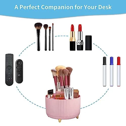 Marbrasse 360 Rotating Desk Organizer Caddy 14.7cm (5.79") | 5 Compartments for Pens, Art Supplies, Office & Home thumbnail 6
