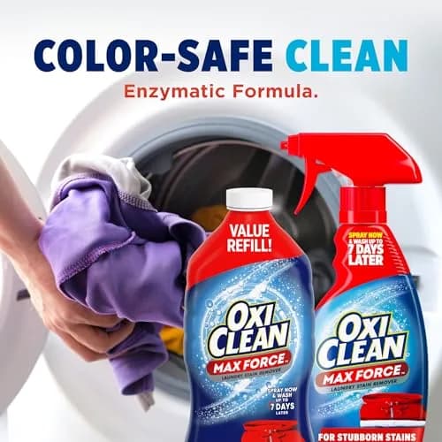 OxiClean Max Force Laundry Stain Remover Spray Refill 1.42 L (48 fl oz) | Tough Dried-In Stains, 5-in-1 Stain Fighters thumbnail 7