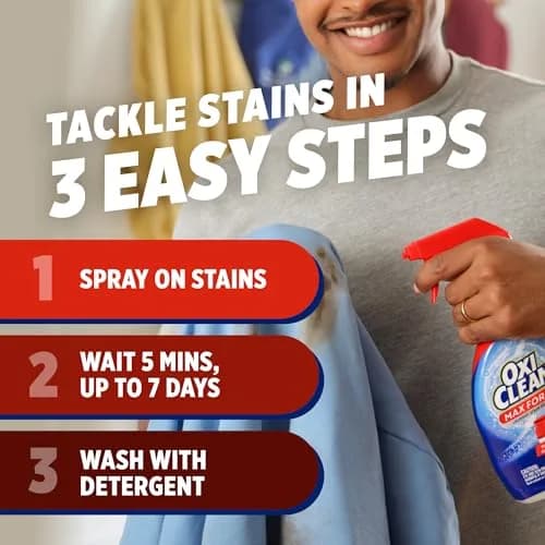 OxiClean Max Force Laundry Stain Remover Spray Refill 1.42 L (48 fl oz) | Tough Dried-In Stains, 5-in-1 Stain Fighters thumbnail 8