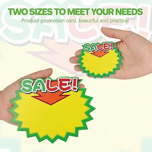 YWFAFO Starburst Sign for Retail Store Small 500pcs Yellow | Eye-Catching Store Signage thumbnail 4