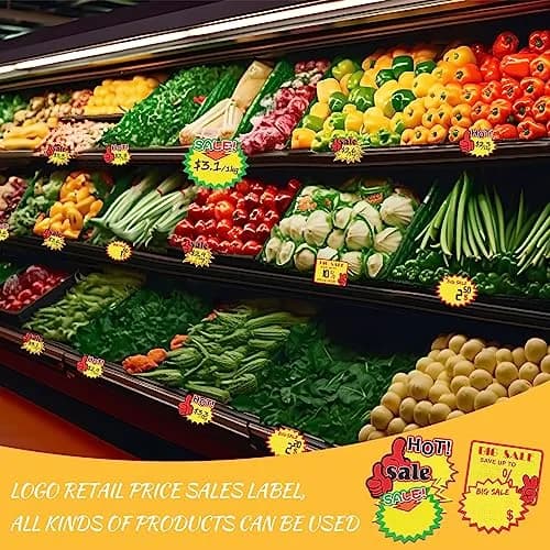 YWFAFO Starburst Sign for Retail Store Small 500pcs Yellow | Eye-Catching Store Signage thumbnail 7