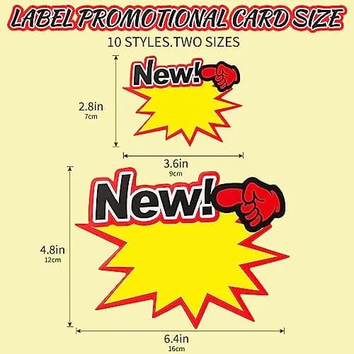 YWFAFO Starburst Sign for Retail Store Small 500pcs Yellow | Eye-Catching Store Signage thumbnail 3