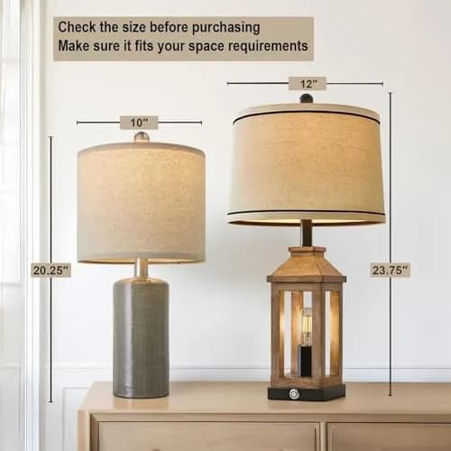 G-SAFAVA Grey Ceramic Table Lamps Set of 2, 20.25" (51.44 cm) | Modern Design for Living Room & Bedroom thumbnail 2