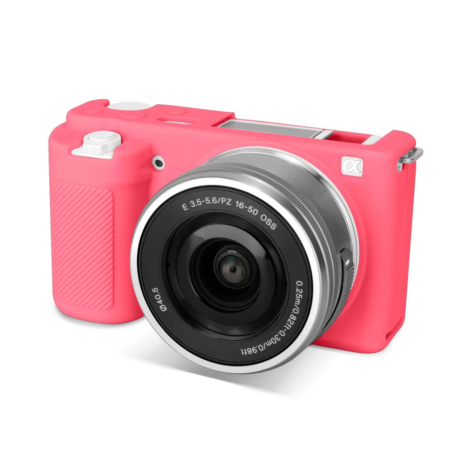 Rieibi ZVE10 Case, Soft Silicone Protective Cover for Sony ZV-E10 ZVE10 Camera, Lightweight Rubber in Rose Red — Rose Red