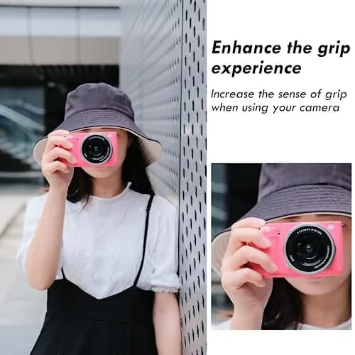Rieibi ZVE10 Case, Soft Silicone Protective Cover for Sony ZV-E10 ZVE10 Camera, Lightweight Rubber in Rose Red thumbnail 7