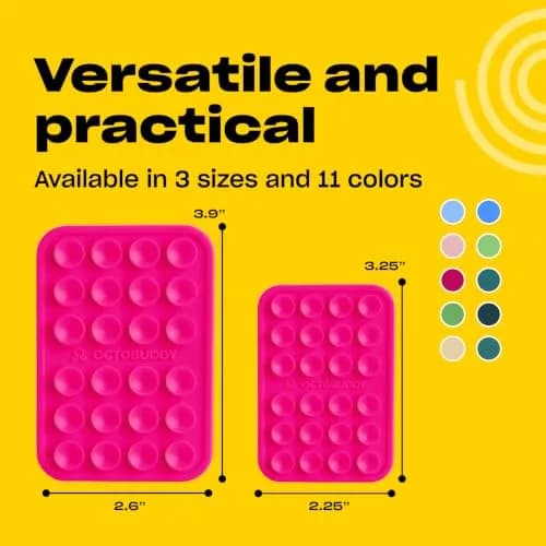 OCTOBUDDY Classic - Silicone Suction Phone Mount, Hot Pink | Hands-Free Content Creation thumbnail 6