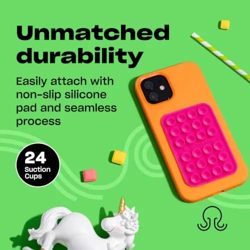 OCTOBUDDY Classic - Silicone Suction Phone Mount, Hot Pink | Hands-Free Content Creation thumbnail 4