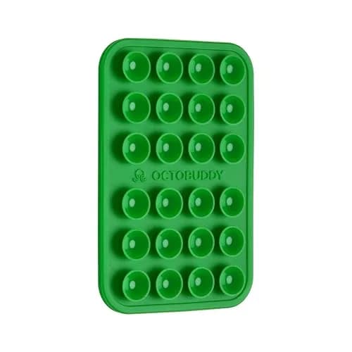 OCTOBUDDY Classic Silicone Suction Phone Mount Spade Green | Hands-Free Content Creation thumbnail 1