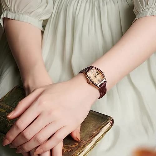 Valence Vintage Women's Square Face Leather Watch - Small Wrist Elegant Gift (30mm/14mm) thumbnail 6