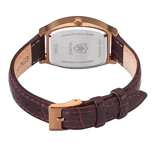 Valence Vintage Women's Square Face Leather Watch - Small Wrist Elegant Gift (30mm/14mm) thumbnail 3