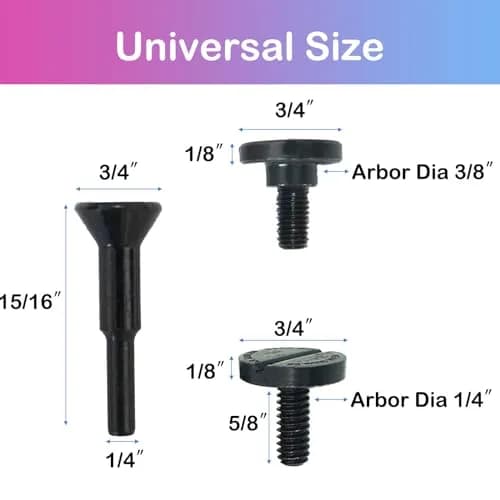Crossarctic Cut-Off Wheel Mounting Mandrel Holder 3 Pack | 3/8" & 1/4" Arbor Hole with 1/4" Shaft Stem for Die Grinder Rotary Tools thumbnail 2