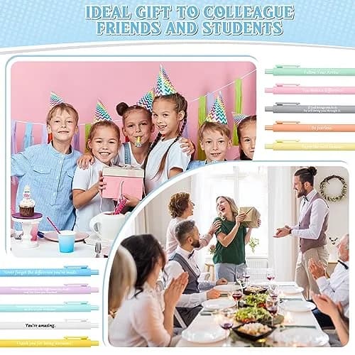 Teling Pastel Colors Inspirational Pens Bulk, 0.5mm Tip, 100 Count | Smooth Ink Flow thumbnail 5