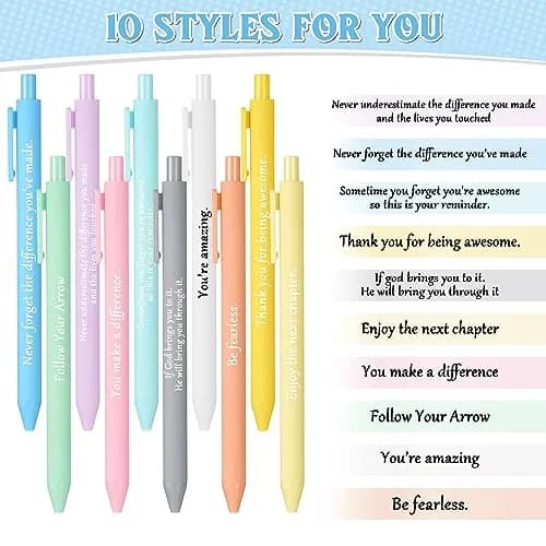 Teling Pastel Colors Inspirational Pens Bulk, 0.5mm Tip, 100 Count | Smooth Ink Flow thumbnail 6