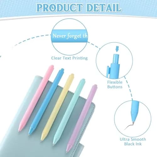 Teling Pastel Colors Inspirational Pens Bulk, 0.5mm Tip, 100 Count | Smooth Ink Flow thumbnail 3