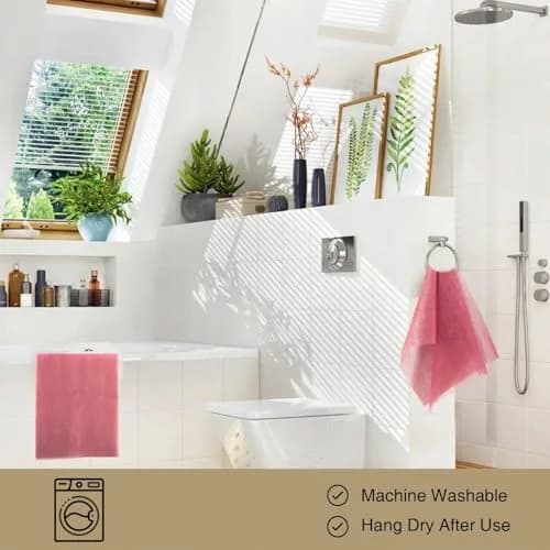 UJFQBH African Net Sponge Long Net Bath Sponge Exfoliating Shower Body Scrubber Skin Smoother (Pink, 80cm x 30cm) thumbnail 6