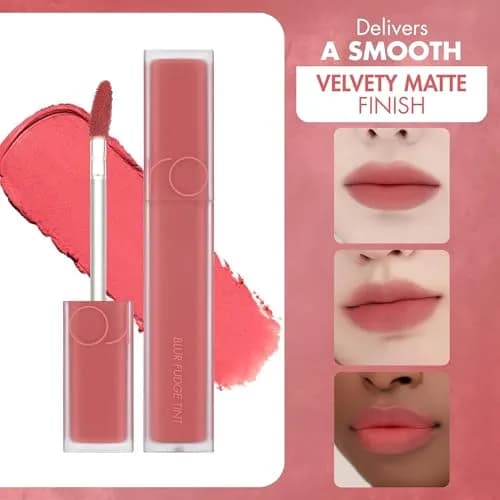 rom&nd Blur Fudge Tint | Velvety Matte K Beauty Lip & Cheek Stain | 14 Unrose | 1oz thumbnail 5