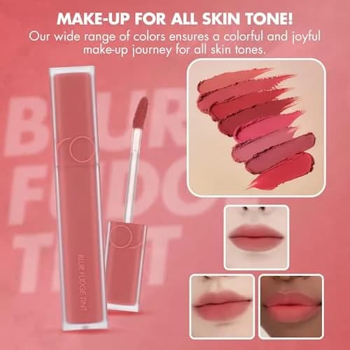 rom&nd Blur Fudge Tint | Velvety Matte K Beauty Lip & Cheek Stain | 14 Unrose | 1oz thumbnail 8