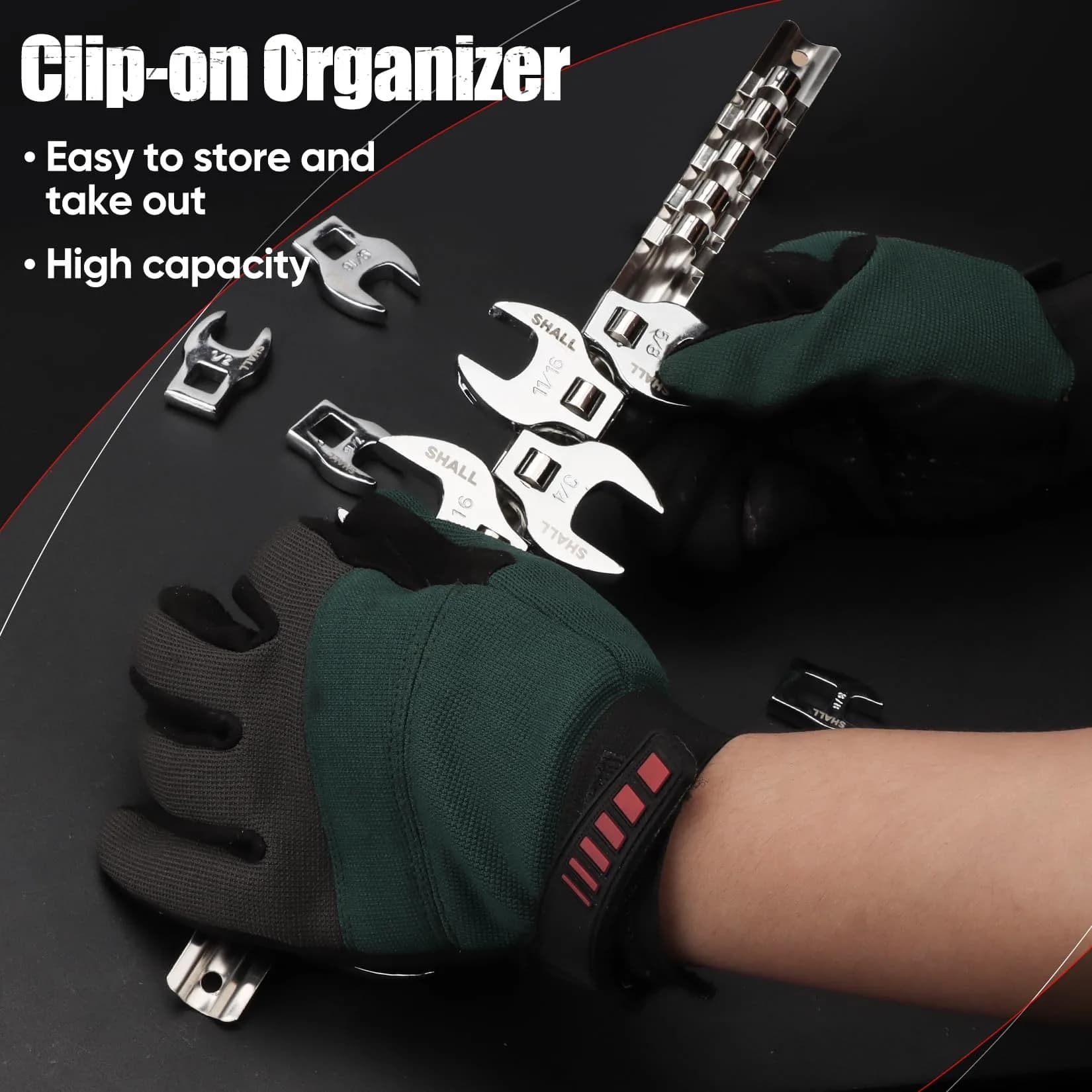 SHALL 3/8" Drive SAE Crowfoot Wrench Set, 11-Piece (9.5-25.4mm) | Access Tight Spaces - view 4