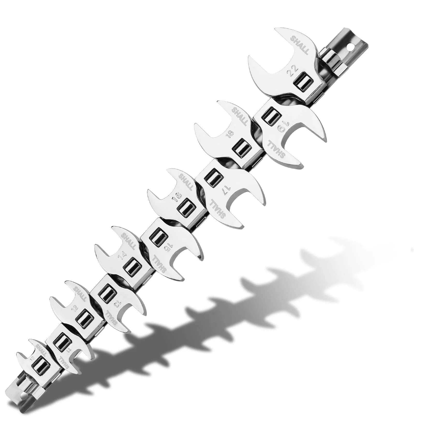 SHALL 3/8" Metric Crowfoot Wrench Set, 11-Piece (10-22mm) | Access Tight Spaces - main product image