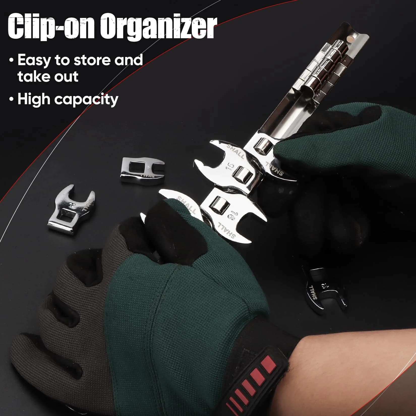 SHALL 3/8" Metric Crowfoot Wrench Set, 11-Piece (10-22mm) | Access Tight Spaces - view 4