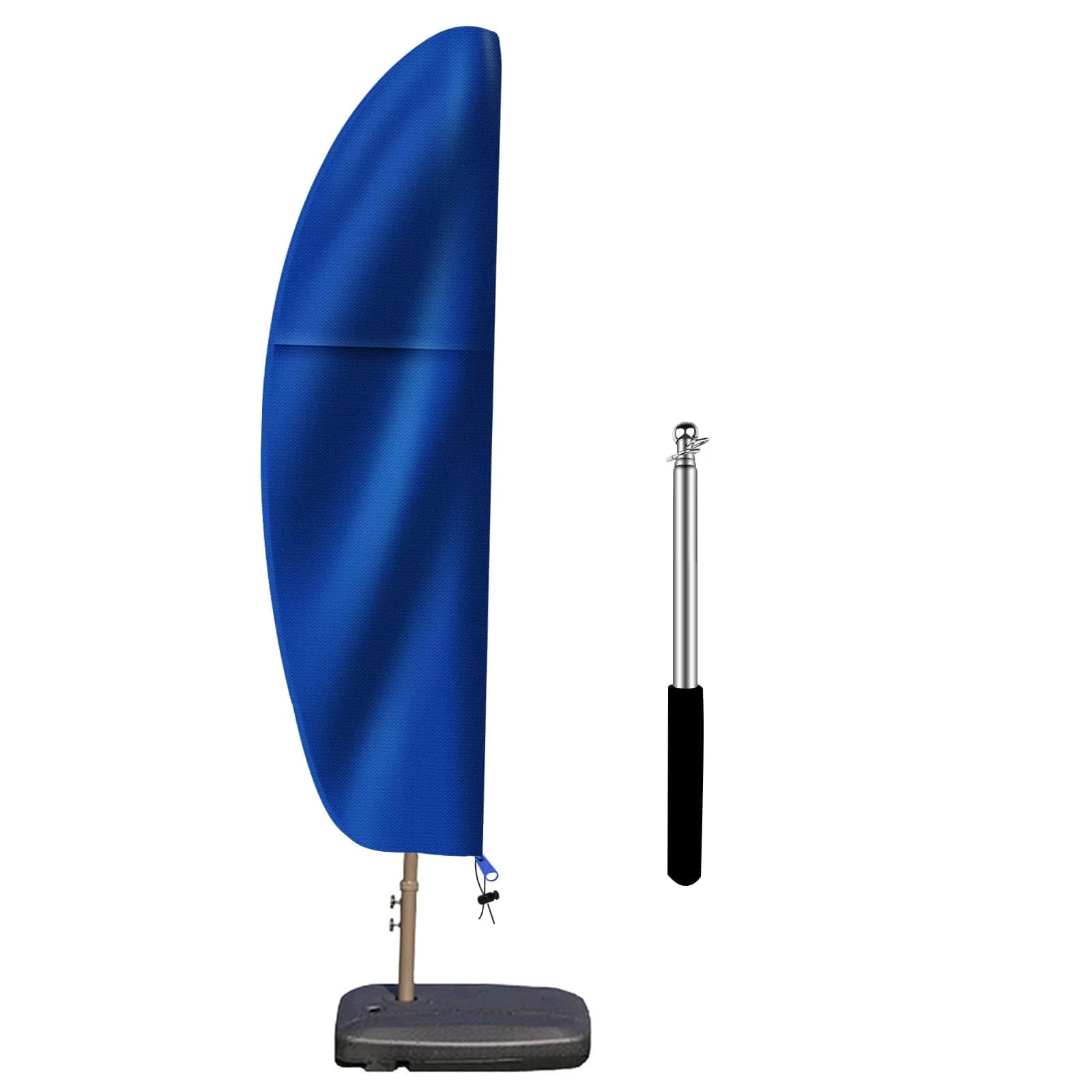 OKPOW Cantilever Patio Umbrella Cover 3.5m (11.5ft) Khaki | All-Season Waterproof Protection — Blue / Fits 7.5 - 11.5 Ft Dia Offset Umbrella