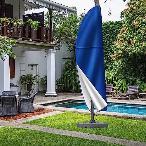 OKPOW Cantilever Patio Umbrella Cover Fits 7.5-11.5 FT Offset Umbrellas | Waterproof 420D Oxford Fabric with Zipper & Drawstring thumbnail 7