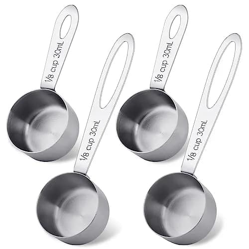 KALIONE 30ml (1/8 Cup) Stainless Steel Measuring Spoon Set | Accurate Dry & Liquid Scoops thumbnail 1