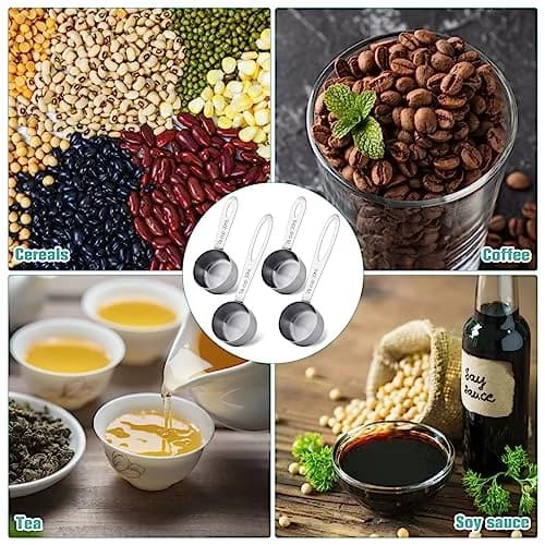 KALIONE 30ml (1/8 Cup) Stainless Steel Measuring Spoon Set | Accurate Dry & Liquid Scoops thumbnail 4