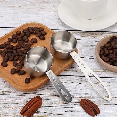 KALIONE 30ml (1/8 Cup) Stainless Steel Measuring Spoon Set | Accurate Dry & Liquid Scoops thumbnail 5