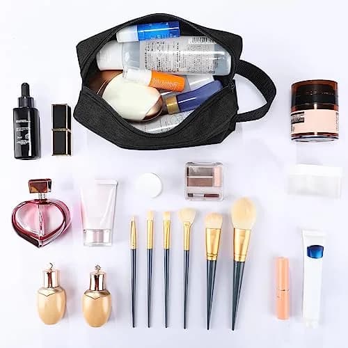 Paterr Travel Toiletry Bag for Women Men | Compact Water-Resistant Oxford Pouch, 16 pcs, Black thumbnail 5