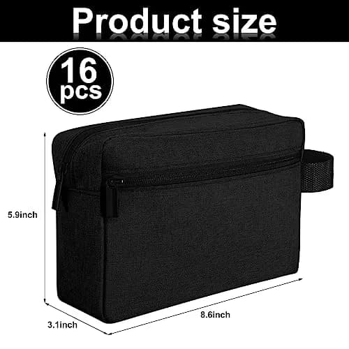 Paterr Travel Toiletry Bag for Women Men | Compact Water-Resistant Oxford Pouch, 16 pcs, Black thumbnail 3