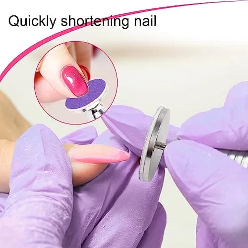Difenni Metal Nail Drill Bit with 60 Sandpaper Discs | 25mm Coarse, Medium, Fine Grits for Manicure Pedicure thumbnail 2
