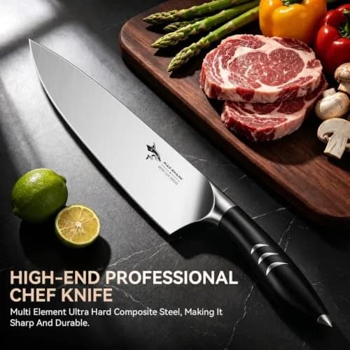MAD SHARK 8 Inch Chef Knife | High Carbon German Stainless Steel, Ergonomic Handle, Gift Box thumbnail 2