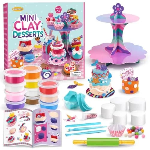 Drama Planet Mini Dessert Clay Kit for Kids, Make & Display Clay Treats | 12 Colors thumbnail 1