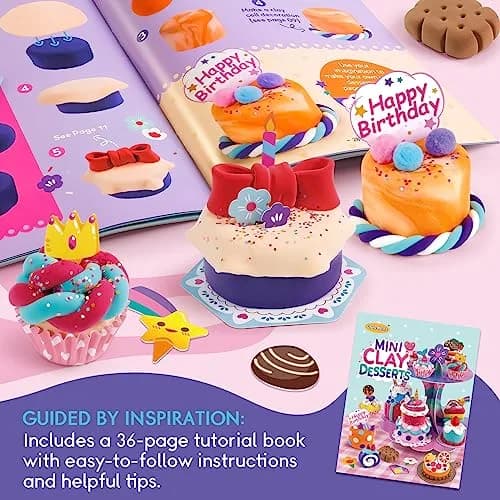Drama Planet Mini Dessert Clay Kit for Kids, Make & Display Clay Treats | 12 Colors thumbnail 4
