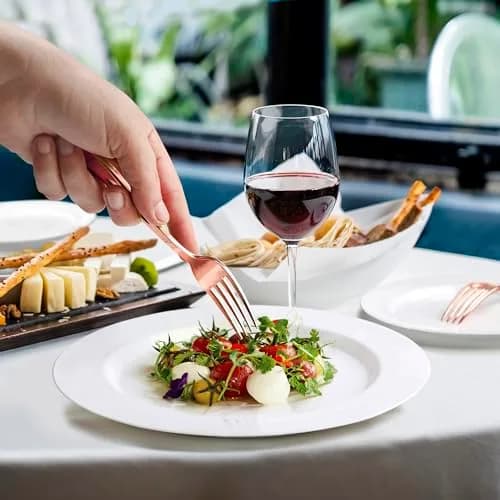 SETUP Disposable Silverware Rose Gold Combo Cutlery 160 Count | Heavy Duty, Elegant Design for Parties & Daily Use thumbnail 5