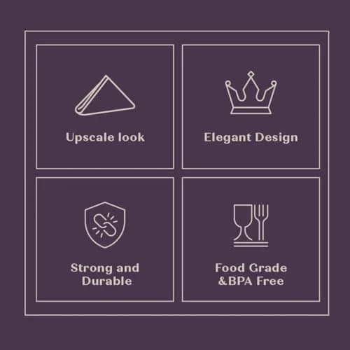 SETUP Disposable Silverware Rose Gold Combo Cutlery 160 Count | Heavy Duty, Elegant Design for Parties & Daily Use thumbnail 4
