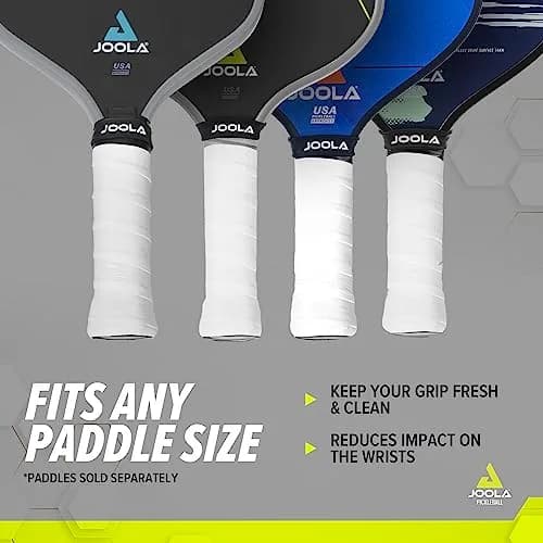 JOOLA White Pickleball Overgrip Set of 4 | Tacky Feel, Moisture Absorbent, Universal Fit thumbnail 3