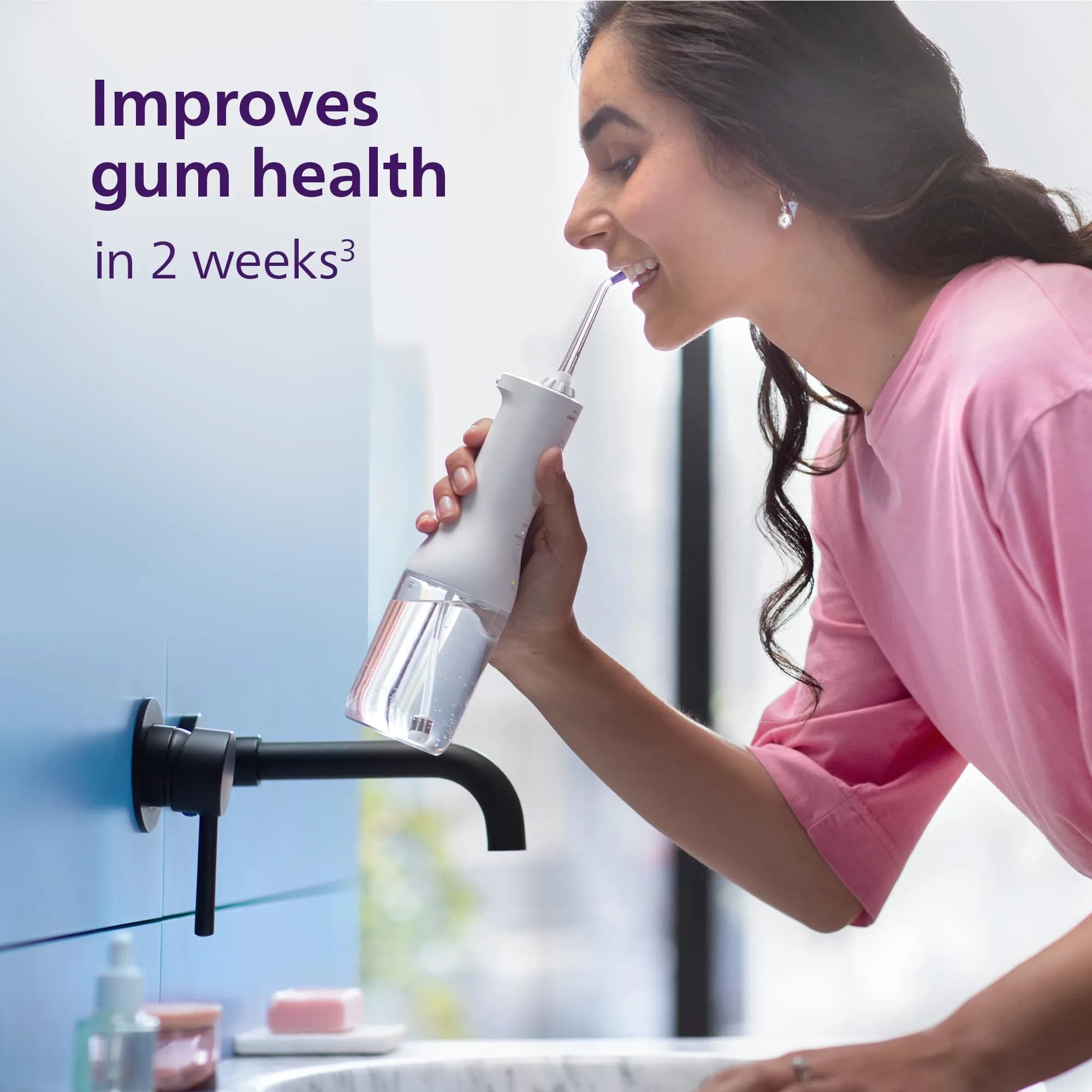 Philips Sonicare Cordless Power Flosser 3000 White Oral Irrigator | Quad Stream Technology - view 5