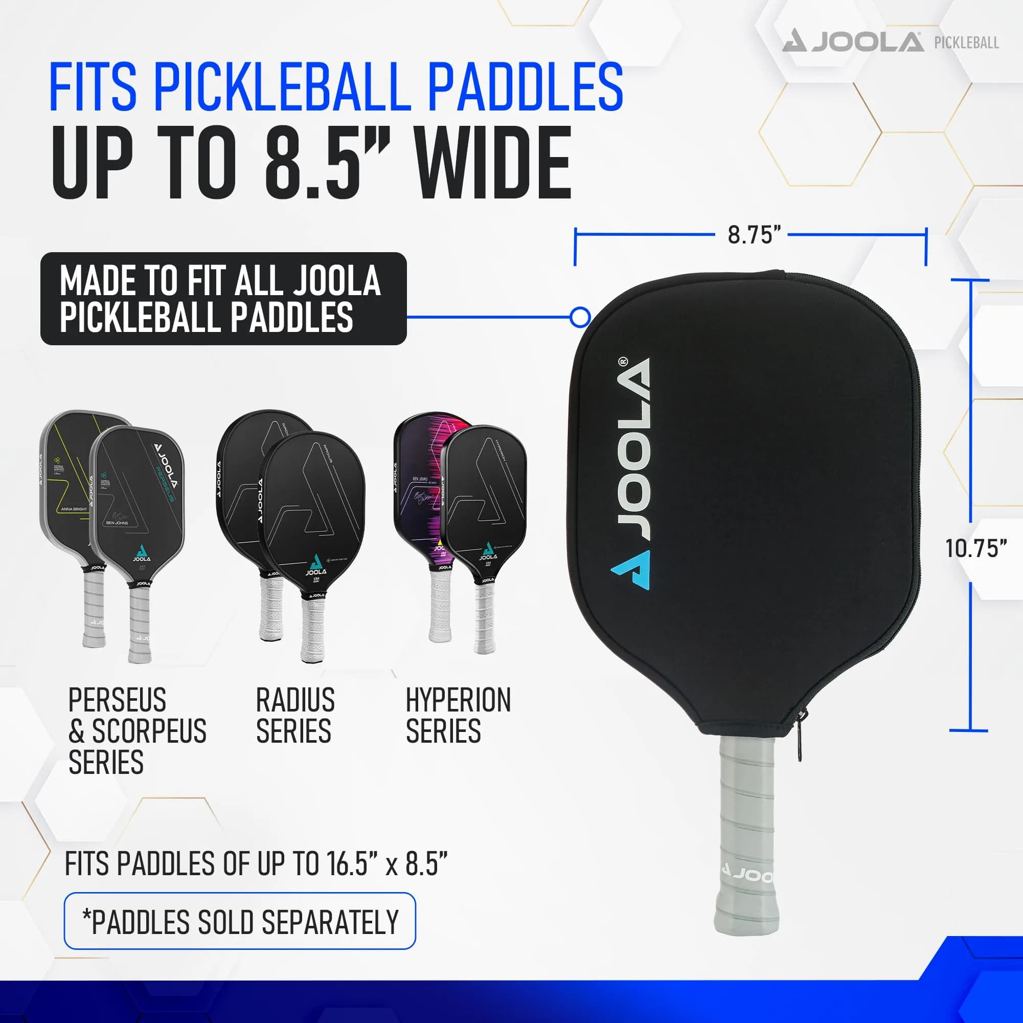 JOOLA Universal Pickleball Paddle Cover - Black Neoprene Sleeve | Fits Paddles Up to 8.5" Wide, 16.5" Long - view 3