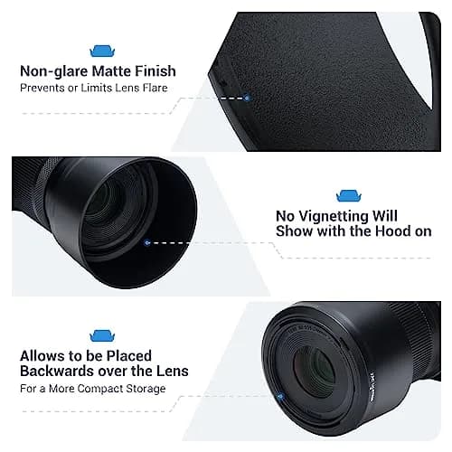 JJC Lens Hoods for Canon R50 R100 (RF-S 18-45mm & 55-210mm) Replaces ET-60B EW-53 | Dual Pack thumbnail 6