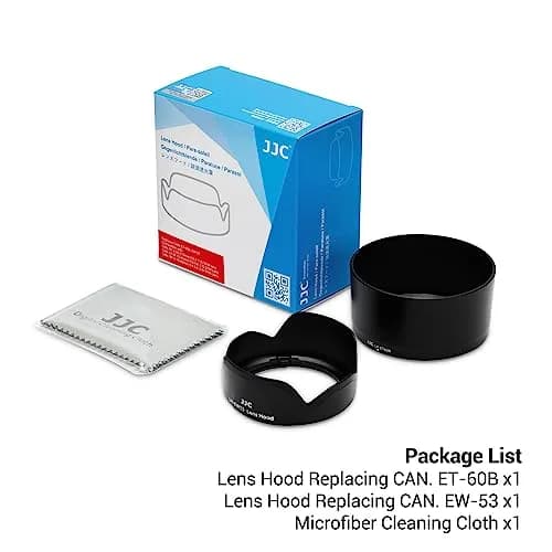 JJC Lens Hoods for Canon R50 R100 (RF-S 18-45mm & 55-210mm) Replaces ET-60B EW-53 | Dual Pack thumbnail 8