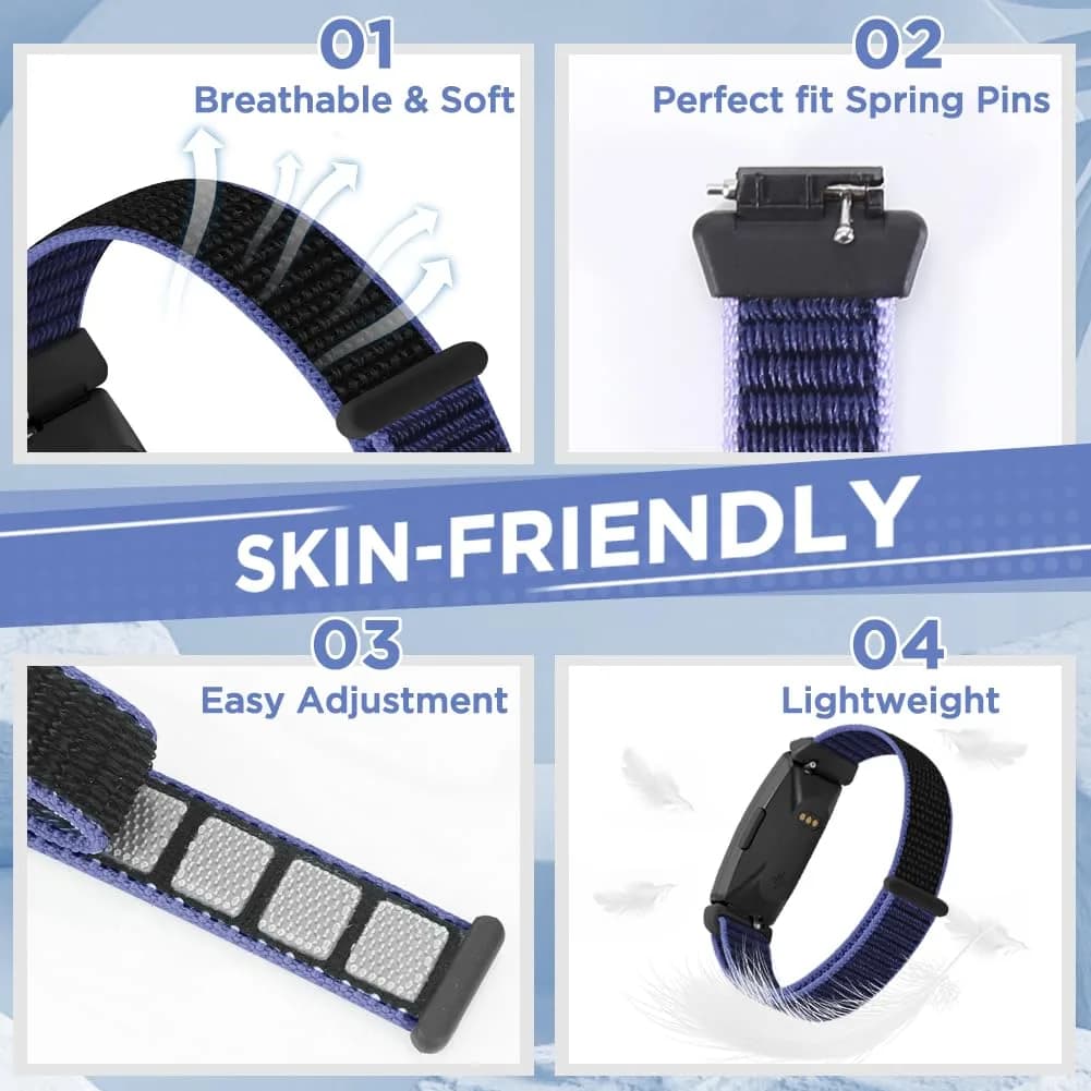 WNIPH Nylon Bands for Fitbit Inspire 3/2/HR/Ace 3/2 160-210mm (3-Pack) | Breathable Sport Replacement Straps - view 2