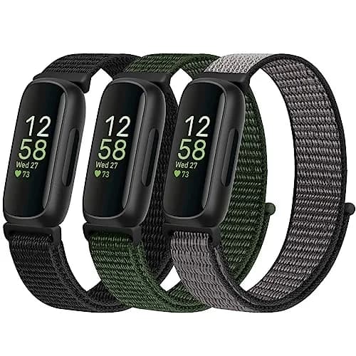 WNIPH Nylon Bands Compatible for Fitbit Inspire 3/2/HR/Ace 3/2, Adjustable Sport Straps 3-Pack | Breathable & Washable thumbnail 1